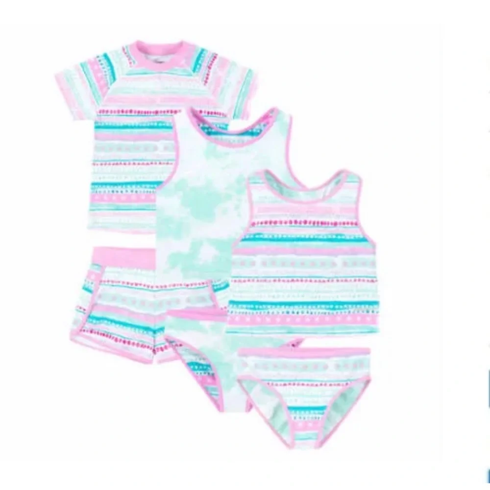 Eddie Bauer kids 4 piece mix & match Youth Reversible swim set